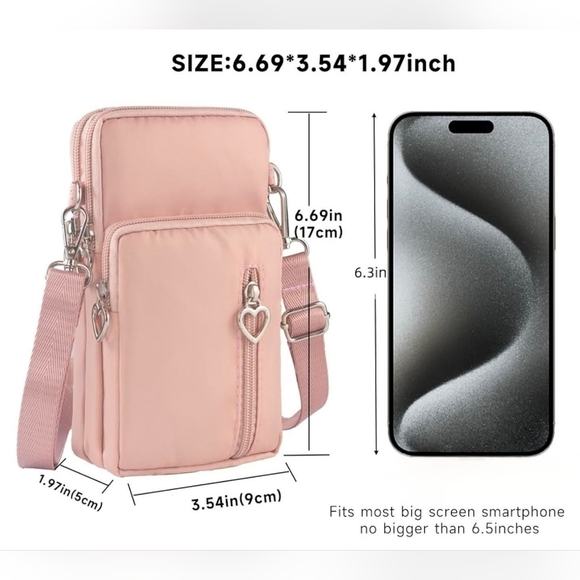 Crossbody Bag Cell Phone Sleeve Concert Venue Bag Adiustable Strap Arm Wrist NWT - Picture 3 of 13